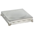 Silver Plated Square Cake Plateau/ Plate with Rose Pattern (18"x18")